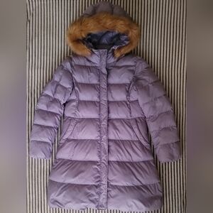 Uniqlo Girl Light Blue Long Puffer Jacket Size 9-10